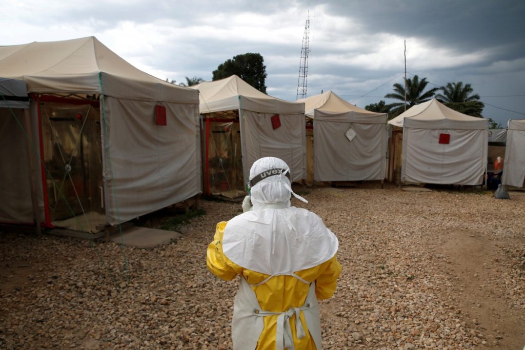 Health worker wearing Ebola protective gear in the Democratic Republic of the Congo.